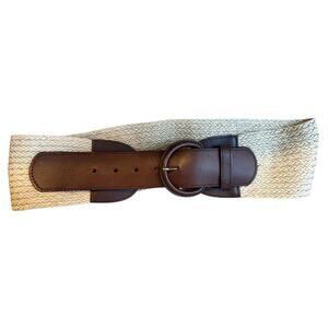 ‼️NWT Banana Republic Tan and Black Jute with Leather Trim Belt Banana Republic | Accessories | Banana Republic Tan Woven  main image 4